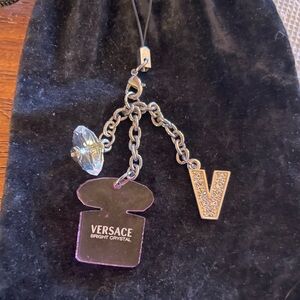 Versace Bright Crystal Key Holder with Silver and Purple Accents